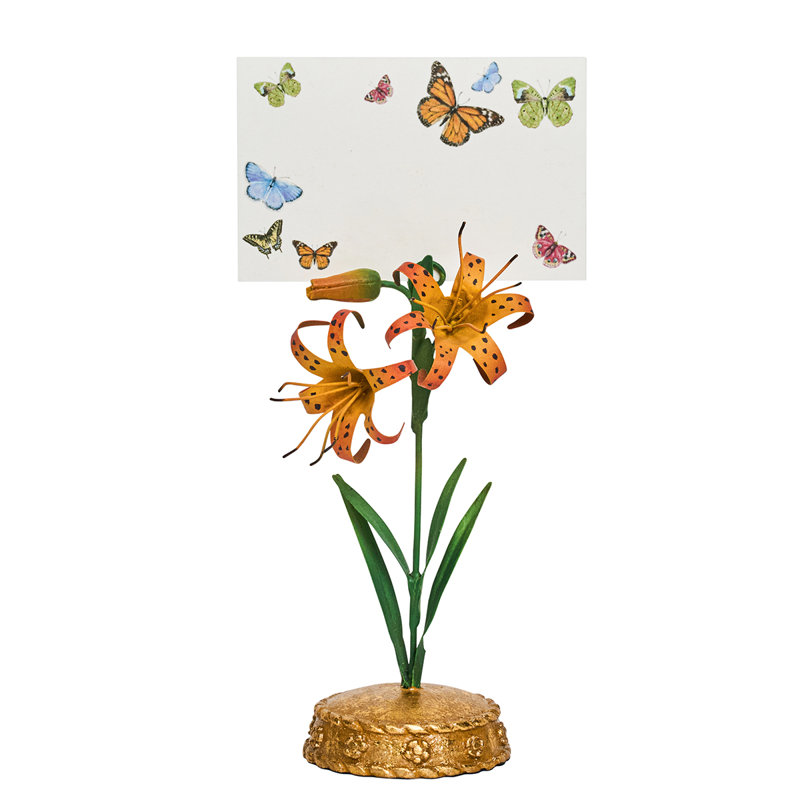 Meadow Walk Tiger Lily Place Card Holder - Orange