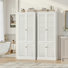 2-Pack Set 4-Door Shutter Bathroom Cabinets, Ventilated Storage For Bathroom, Kitchen, Pantry & Home Bar