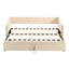 Lit de jour simple rembourré beige avec très grand lit gigogne-1293603124