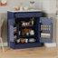 Garde-manger autoportant moderne, rangement pour buffet, armoire à café avec tiroir, 2 tablettes réglables et 2 tablettes de porte pour la cuisine et la salle à manger-1010031690