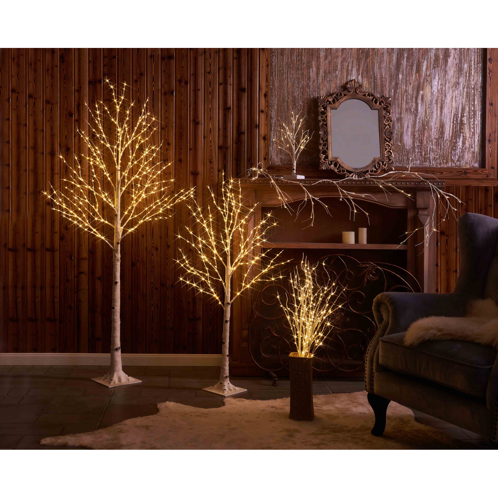 120" Pre-Lit Birch Tree