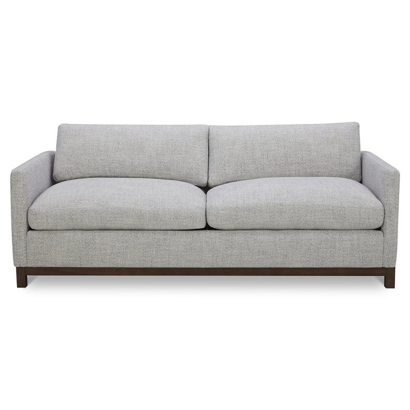 Canapé rembourré Liz, Gris chiné, Marron foncé, H 32,28 po x l 84,25 po x P 39,37 po