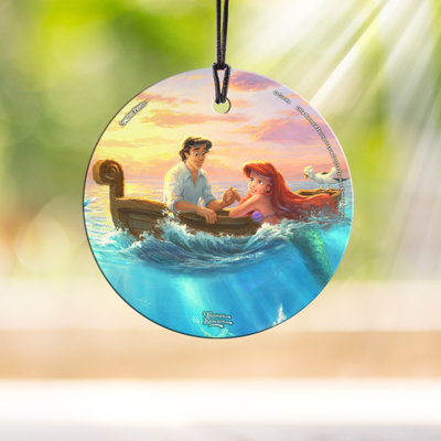 Disney Little Mermaid Princess Ariel Prince Eric Falling in Love Lightcatcher Suncatcher Hanging Glass Print