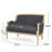 Charcoal Fabric 2 - Seat With French Country Atmosphere, Upholstered, 48.85” W X 26.6” D 32.72” H Seats, Aesthetic, H, Assembly Required