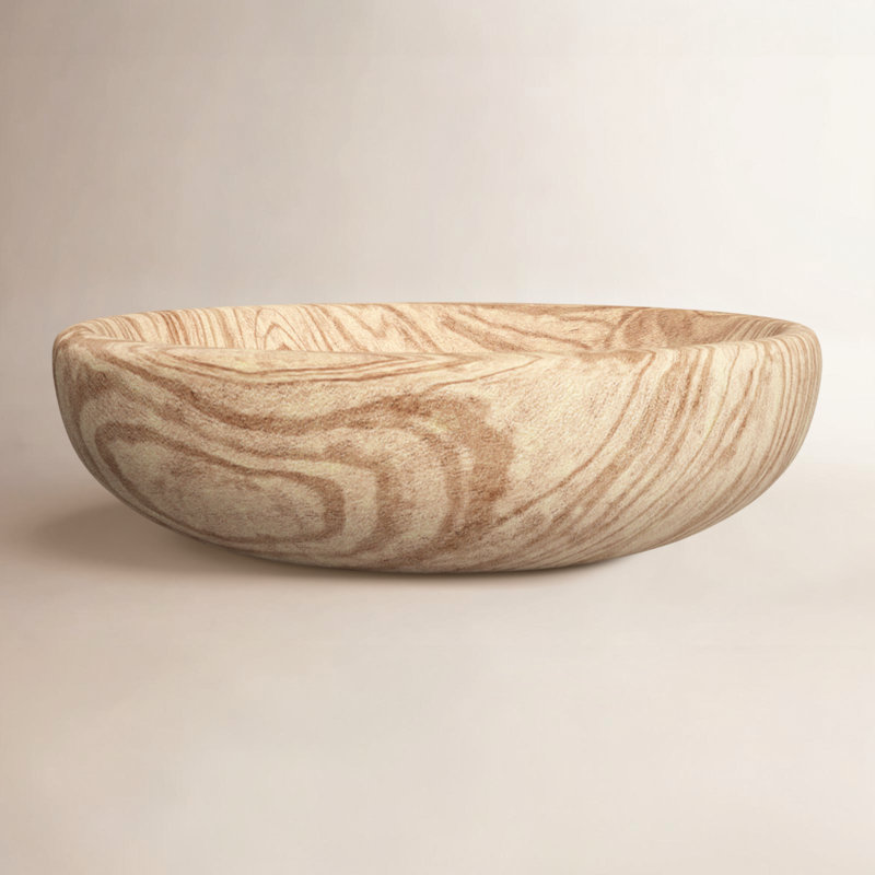 Handmade Wood Decorative Bowl, 4.5" H x 17" W x 17" D