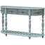 Console moderne avec tablette et tiroirs, 1 tiroir 4 tiroirs, bleu antique, bois massif pour le salon, finition bleue, fabrication
