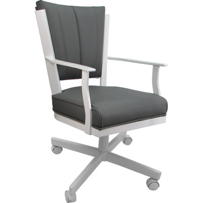 Leather Dining Caster Chair Swivel Tilt