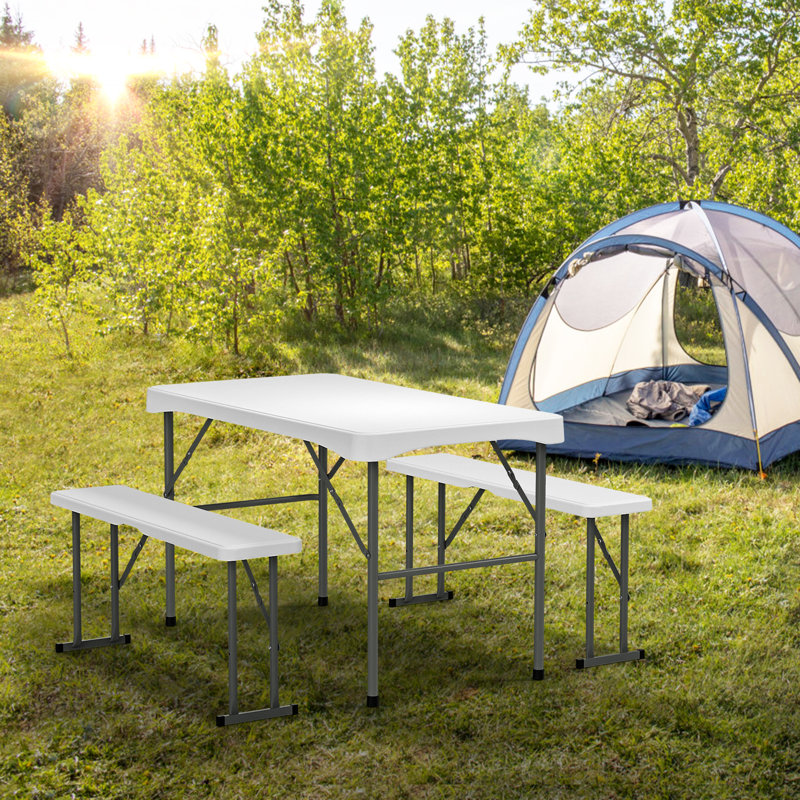 3 Piece Portable Plastic Folding Dining Set