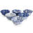 Sublime 6 Piece Assorted Design 20oz Porcelain Footed Bowl Set in Blue