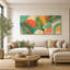 Art mural rétro sur toile, palmier tropical-129452255