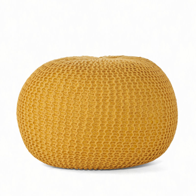 Pouf rond en coton Bordeaux