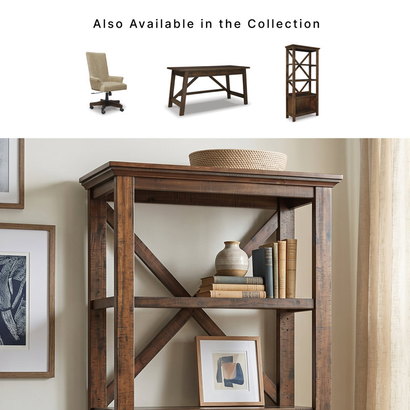 Auberon Etagere Bookcase, Brown, (4 Shelves) 75"H x 34"W x 12"D