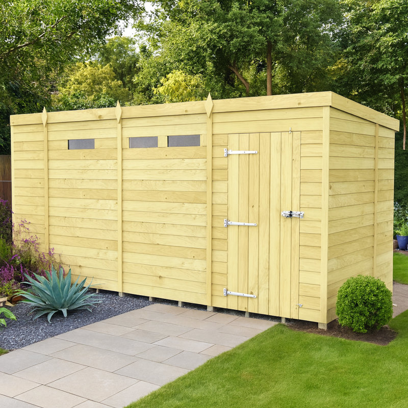 13ft x 7ft Pent Security Shed - Single Door