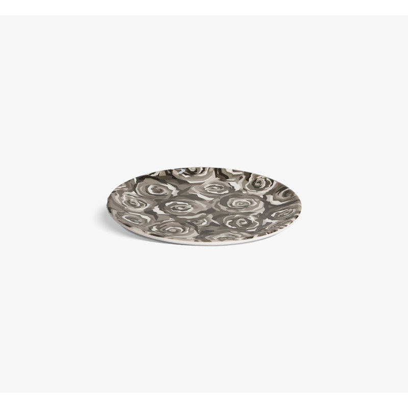 Bol de roses en niveaux de gris, Gris / Blanc