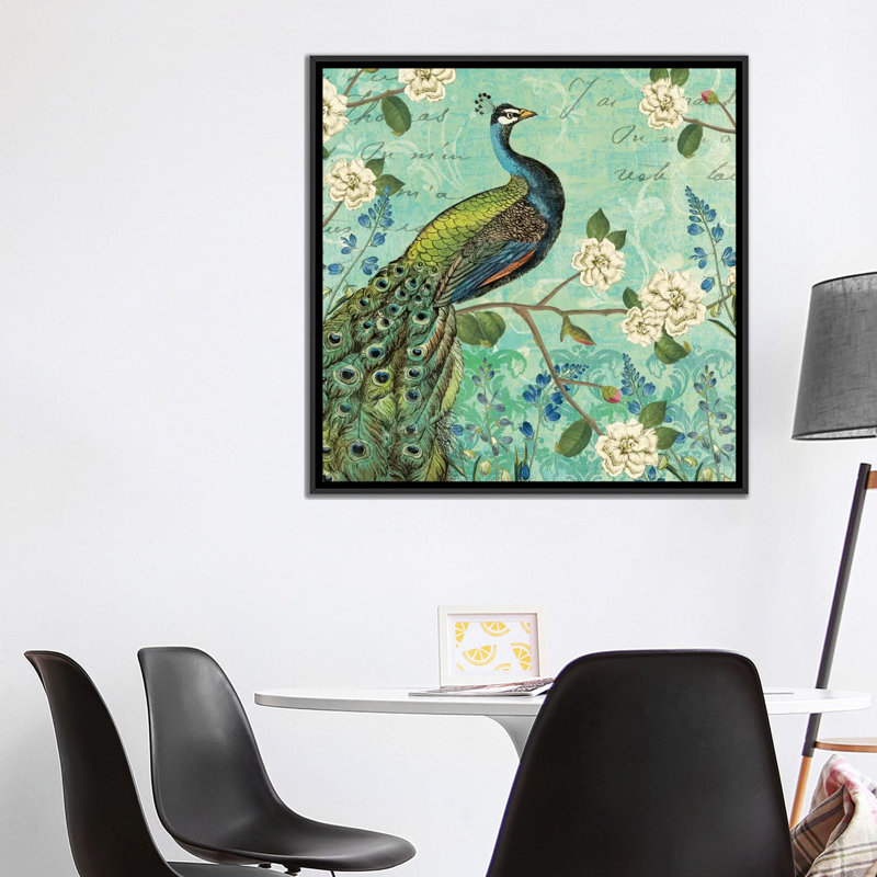 Peacock Arbor V, impression sur toile tendue, H 37 po x l 37 po x P 1,5 po, Toile tendue, Pas de tapis