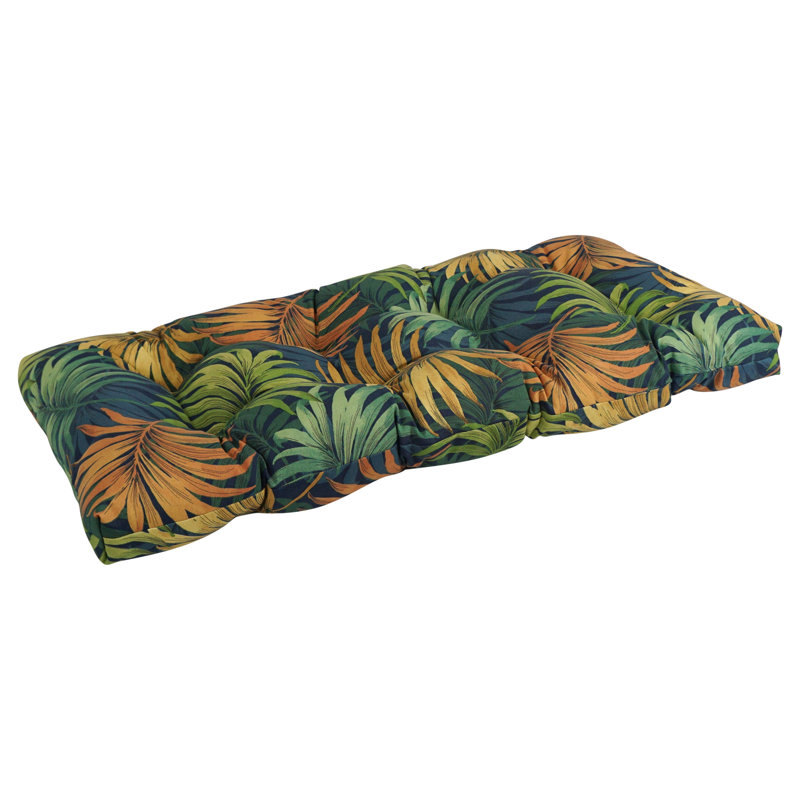 Outdoor 5'' Loveseat Seat Cushion, Blue/Green