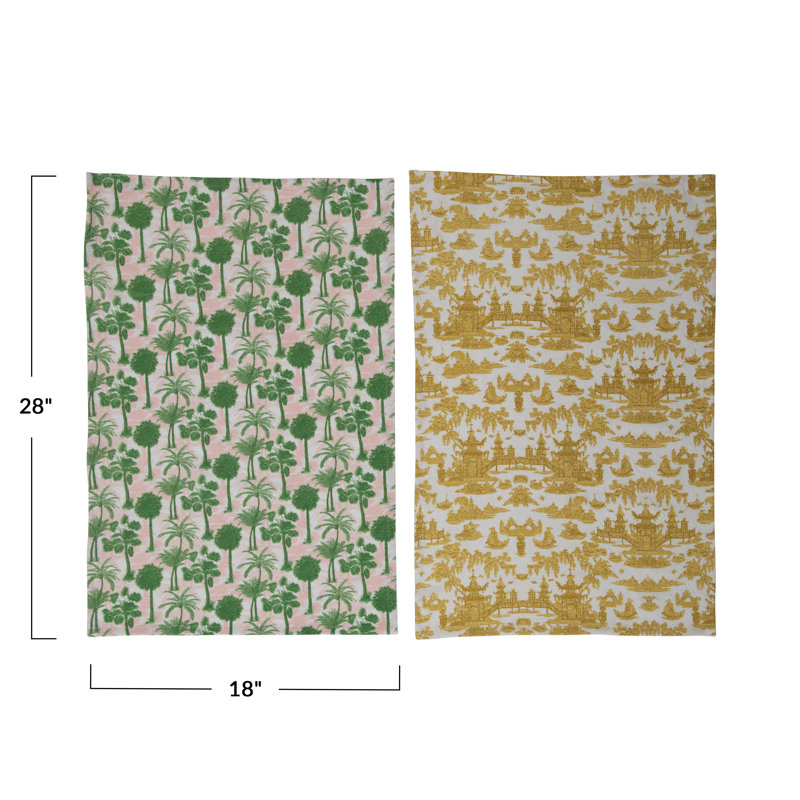 Cotton Printed Tea Towels with Pattern