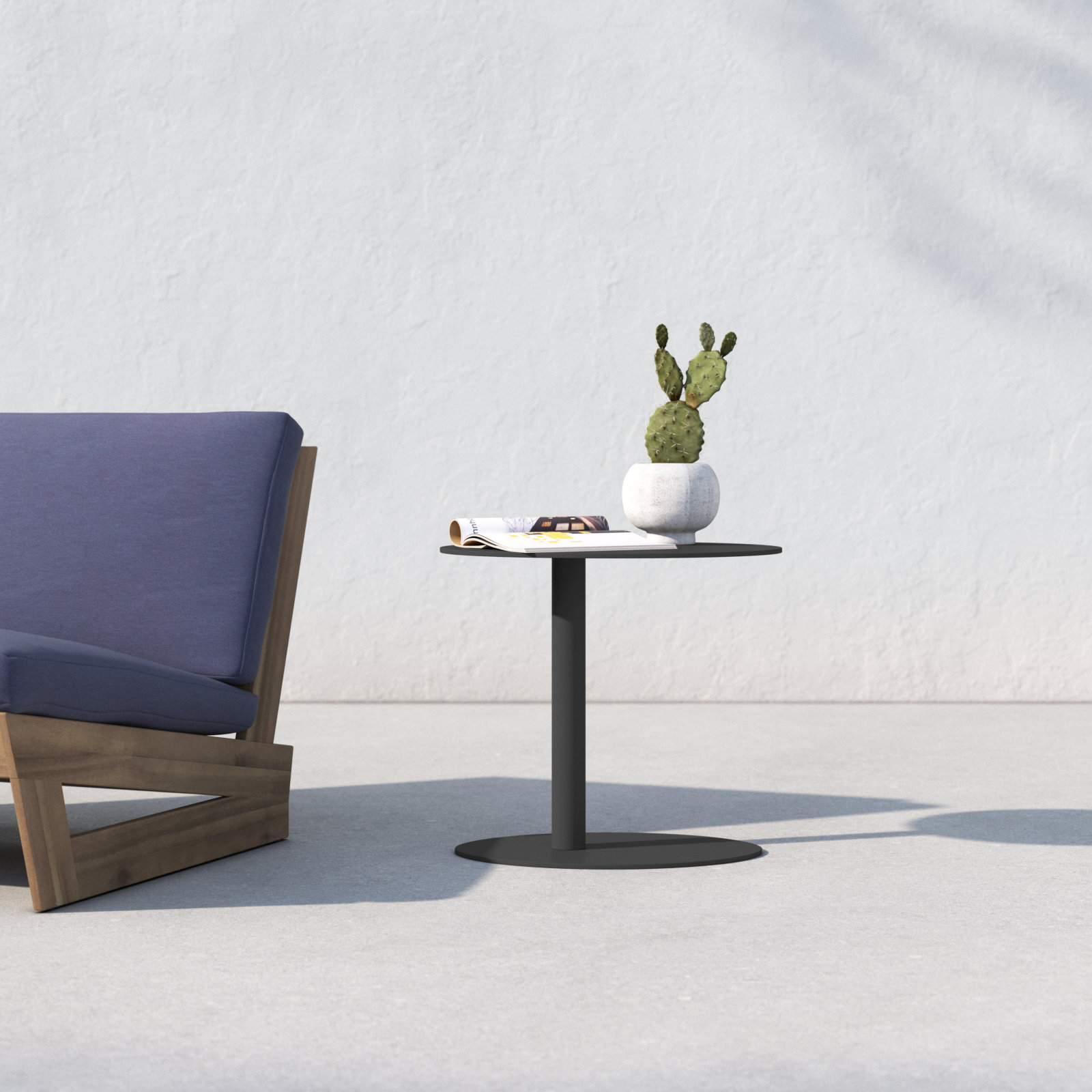 Sunset Metal Side Table, Gray