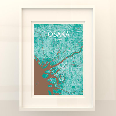 Osaka City Map In Nature - No Frame Print