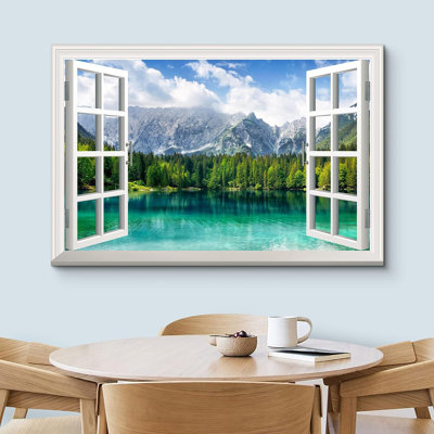 «Landscape Emerald Forest & Lake Nature Wilderness», reproduction d'art sur toile