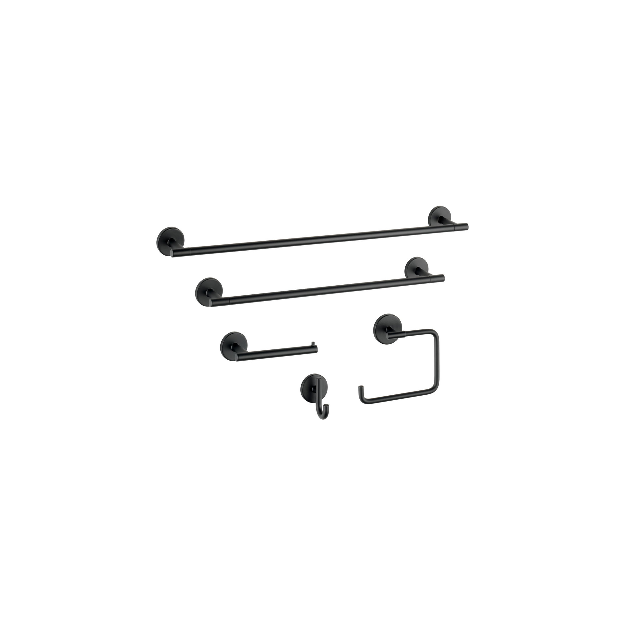 Trinsic Wall Mount Square Open Towel Ring Bath Hardware Accessory, Matte Black