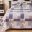Ensemble de courtepointe réversible en coton mauve / rose -1785421445
