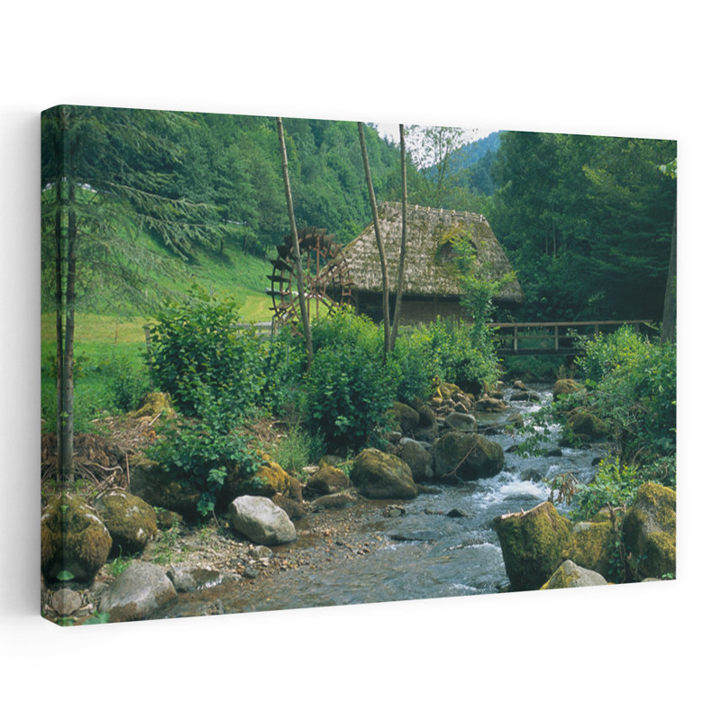 Rivière qui coule à travers la forêt, forêt noire, Glottertal, Allemagne, H 24 po x l 36 po