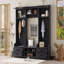 Portemanteau amovible 4 en 1 avec rangement et 7 crochets, portemanteau multifonctionnel avec tiroirs et armoire de rangement, banc à chaussures pour le vestibule-265655072
