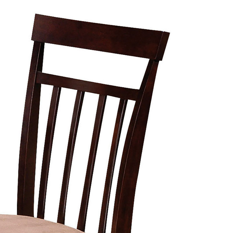 5 sièges de salle à manger et de couleur beige - Siège rembourré avec dossier à lattes pour le confort Élégants sièges de table 4 Bois rectangulaire avec revêtement d'une hauteur de 10,59 po