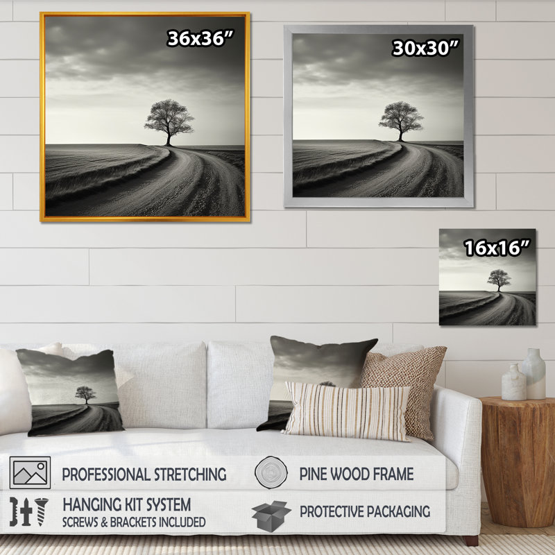 Scandinavian Tranquility Scenery, photographie sur toile II, Cadre doré simple, H 30 po x l 30 po x P 1 po