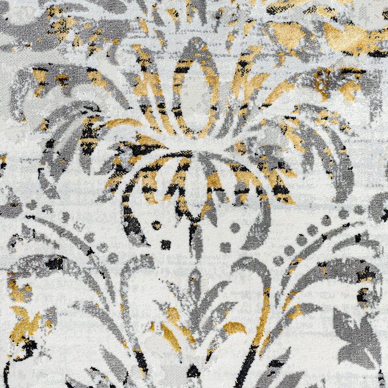 Tapis jaune / gris Electra, Rectangle 7 pi 10 po x 10 pi 2 po