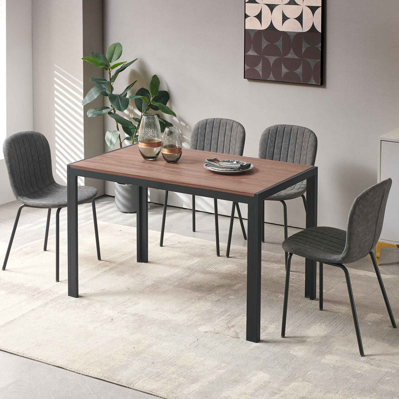 4 - Person Four Leg Dining Set, Gray