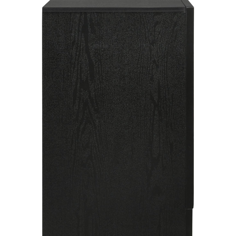 2 tables de chevet noires pour la chambre à coucher - Tiroirs doublés en feutre à glissement lisse et moderne