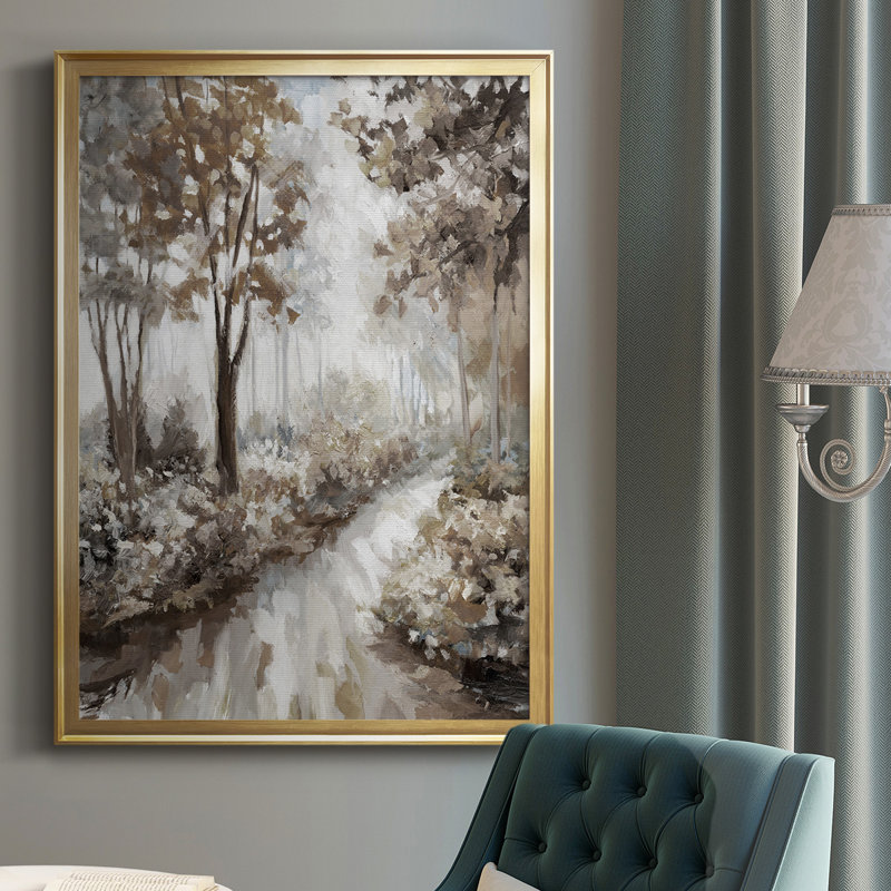 Into The Woods, reproduction encadrée de qualité supérieure - prête à être accrochée, Or, L 30,5 po x H 42,5 po
