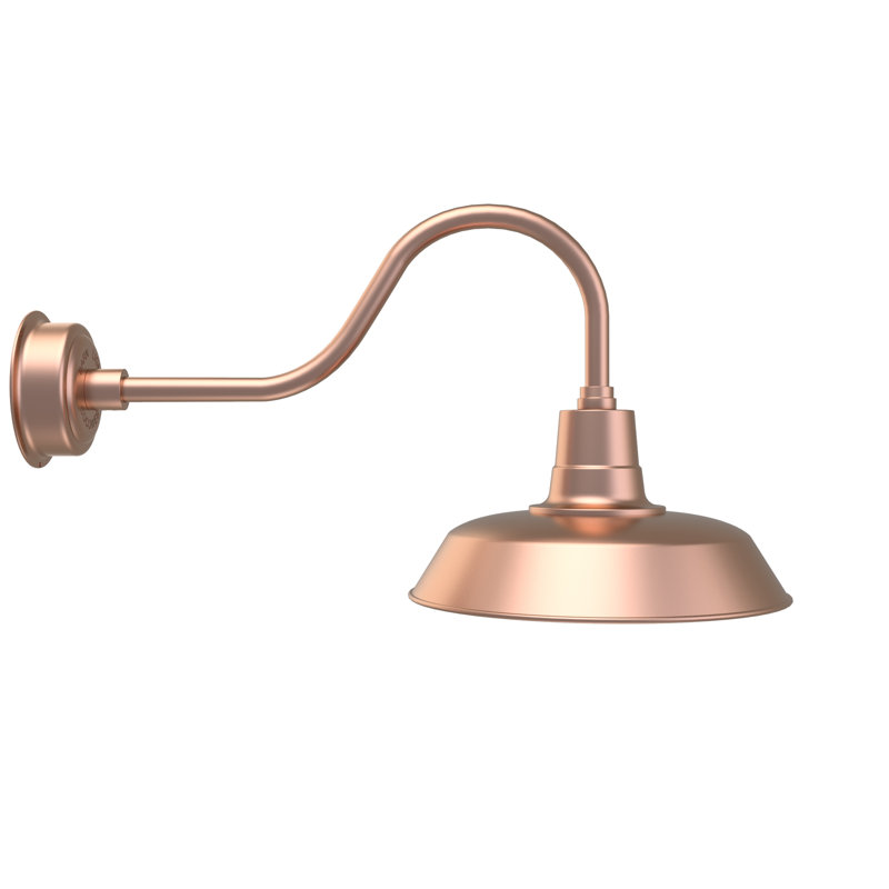 Luminaire de grange d’extérieur Haleigh, Cuivre uni, H 17,25 po x l 16 po x P 31,75 po