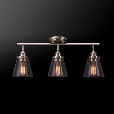 24.4'' 3 -Light Fixed Track Track Kit with Dimmable and Adjustable Head