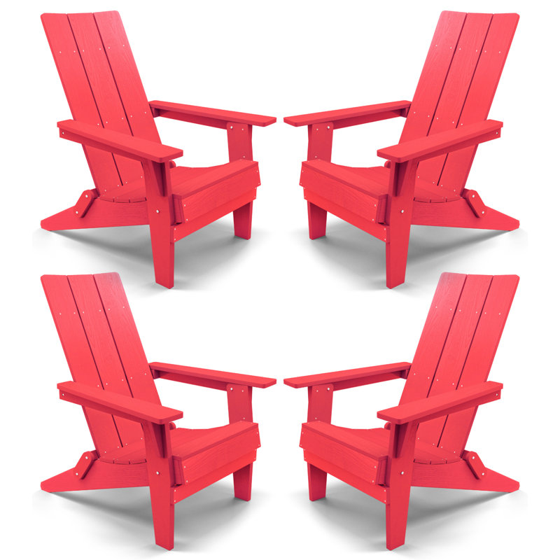 All Weather High Back HIPS Outdoor Folding Adirondack Chair, Purple