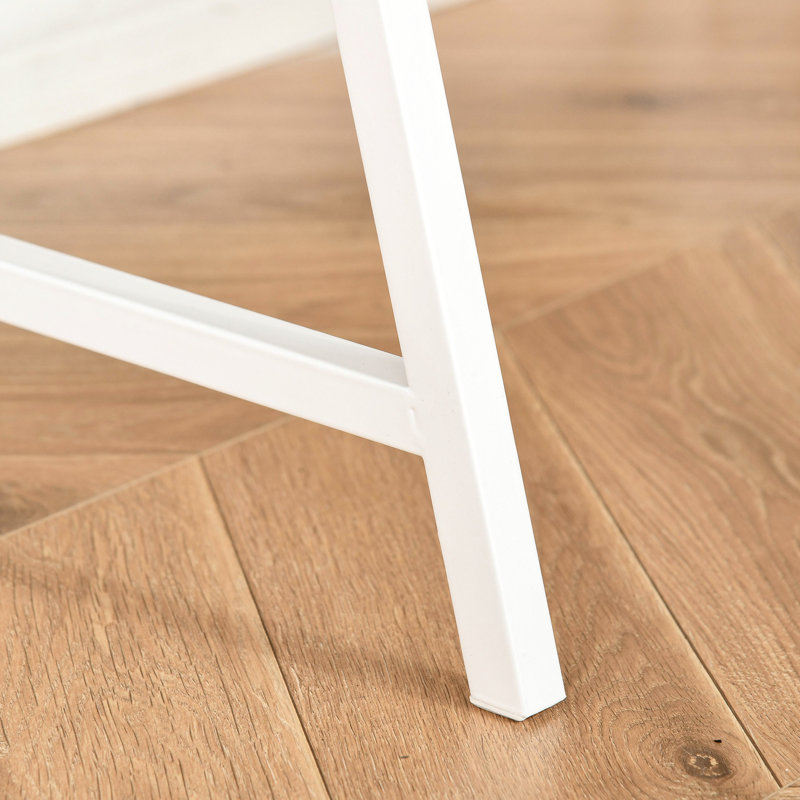 Bureau d'ordinateur pour petit espace, bois naturel, tiroir et tablettes de rangement, tablette, structure à finition bois, tiroir, - économie, structure en métal