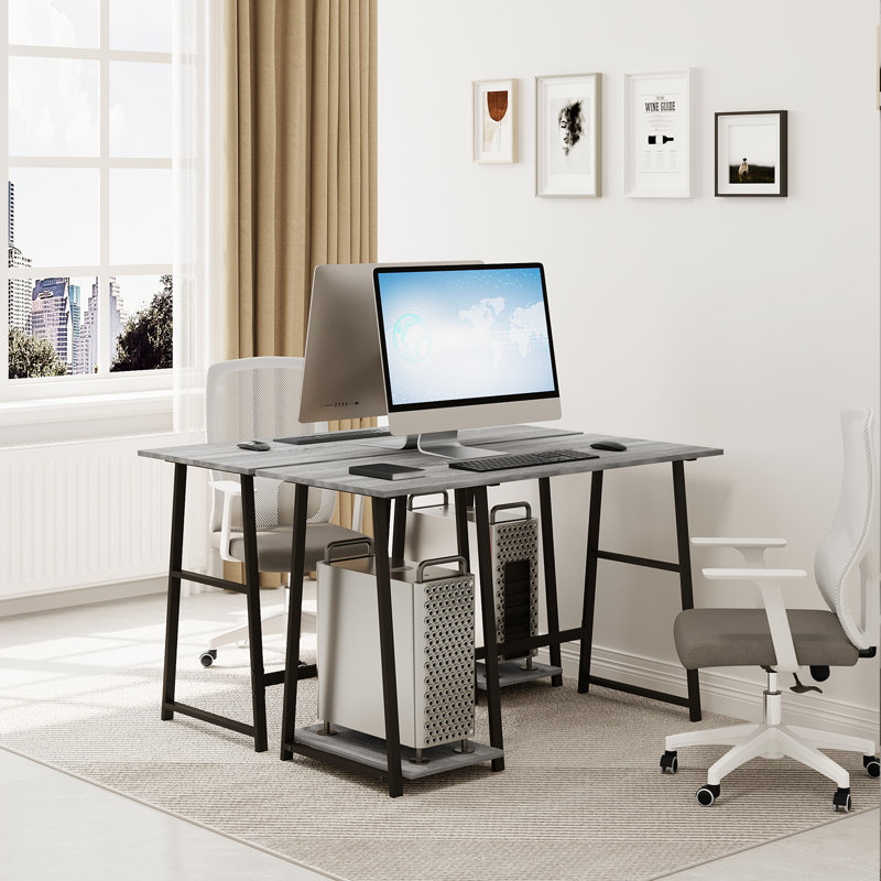 Neomi Metal Base Writing Desk, Black, Gray