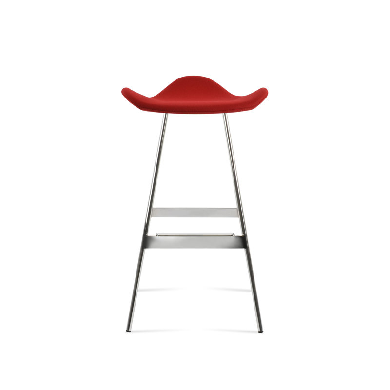 Tabouret Falcon Balat, Rouge W., Chrome chrome