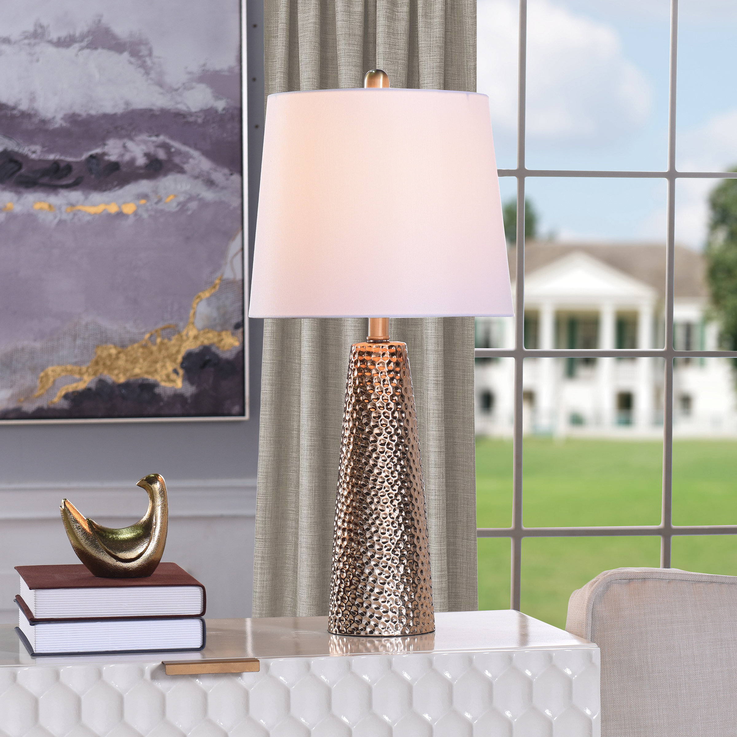 Parfait Table Lamp - Clear/Antique Brass