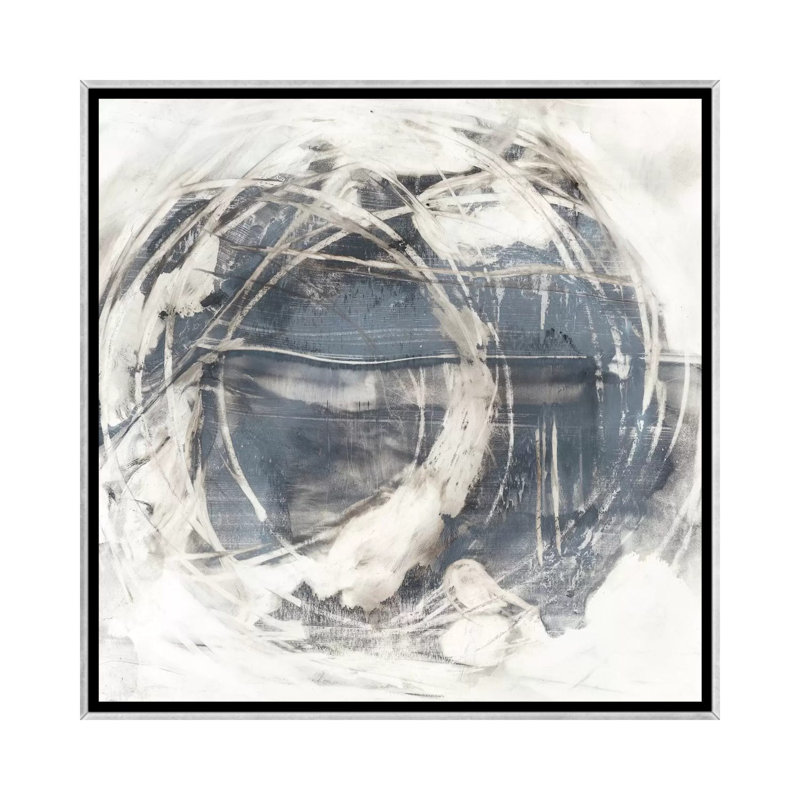 Orbit rotationnelle I par Ethan Harper, reproduction d’art, H 18 po x l 18 po x 1,5 po, Toile avec cadre argenté, Sans mat