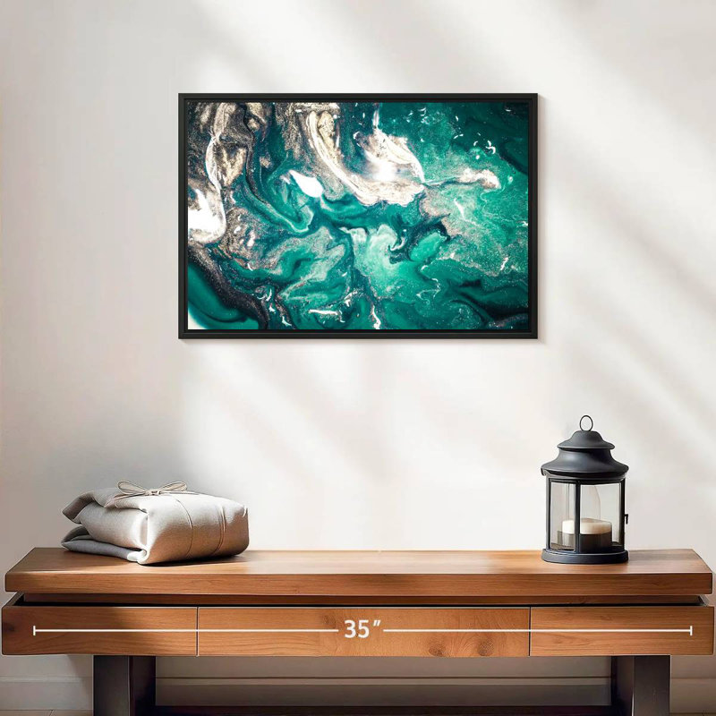 Avery Abstract Teal, 13" H x 19" W
