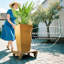 Ensemble de 3 pots à fleurs empilables en polypropylène avec trous de drainage pour terrasse de patio-130583928