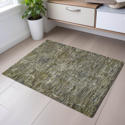 Premium Machine Washable Jamestown AMF1082 Damask Rug