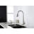 Brushed Nickel Kitchen Faucet With Pull Down Spray - High Arc Single Handle, Stainless Steel, Deck Plate, Modern Flair Steel In Elegant Design-300832048