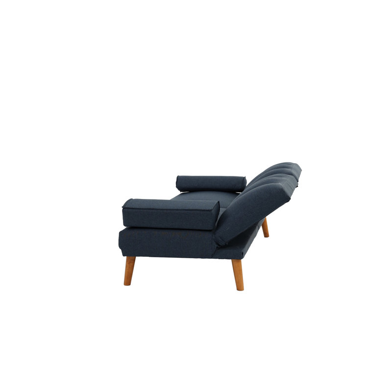 Polyfibre bleu marine dans le salon: pieds en bois massif, contreplaqué, dossier rembourré Mobilier pour la maison: coussin, confortable