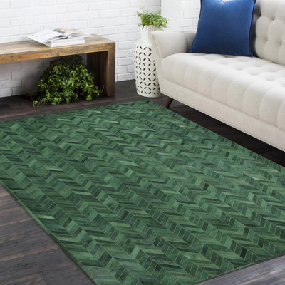 Azikiwe Chevron Handmade Cowhide Area Rug