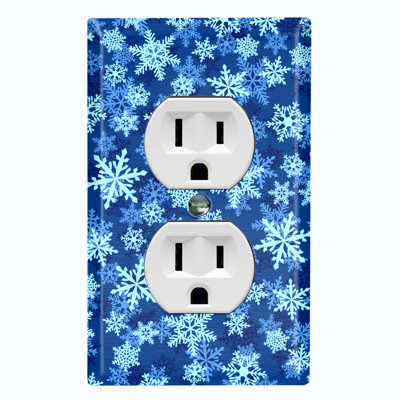 Christmas Blue Ice Snow Flakes Holiday Themed 1 - Gang Toggle Light Switch Standard Wall Plate