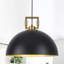  Luminaire suspendu en forme de dôme industriel moderne à 1 lumière avec abat-jour en métal pour îlot de cuisine 18 po-1673431807